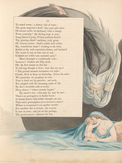Youngs Night Thoughts、13ページ、現在の瞬間が私たちの視力を終わらせる 作： William Blake